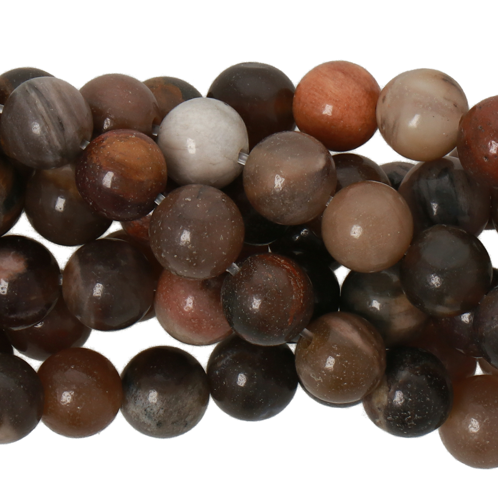 fossil wood smooth round 6mm | 15/16-inch strand