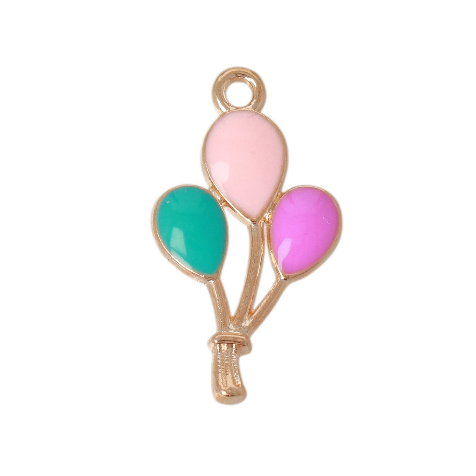 gold plated enameled balloons charm 23x13mm | 10pc