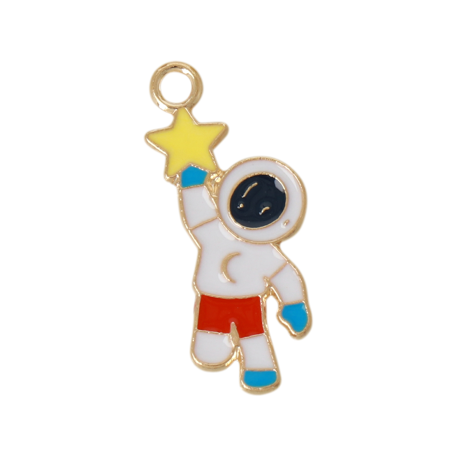 anhänger astronaut vergoldet emailliert 24x10mm | 10st