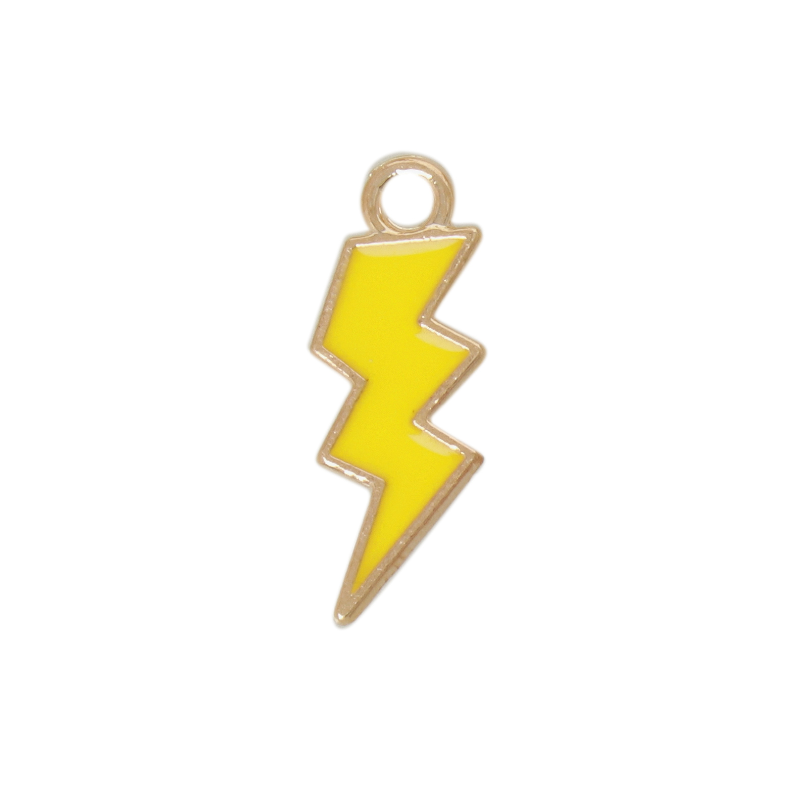 gold plated enameled thunderbolt charm 20x7mm | 10pc
