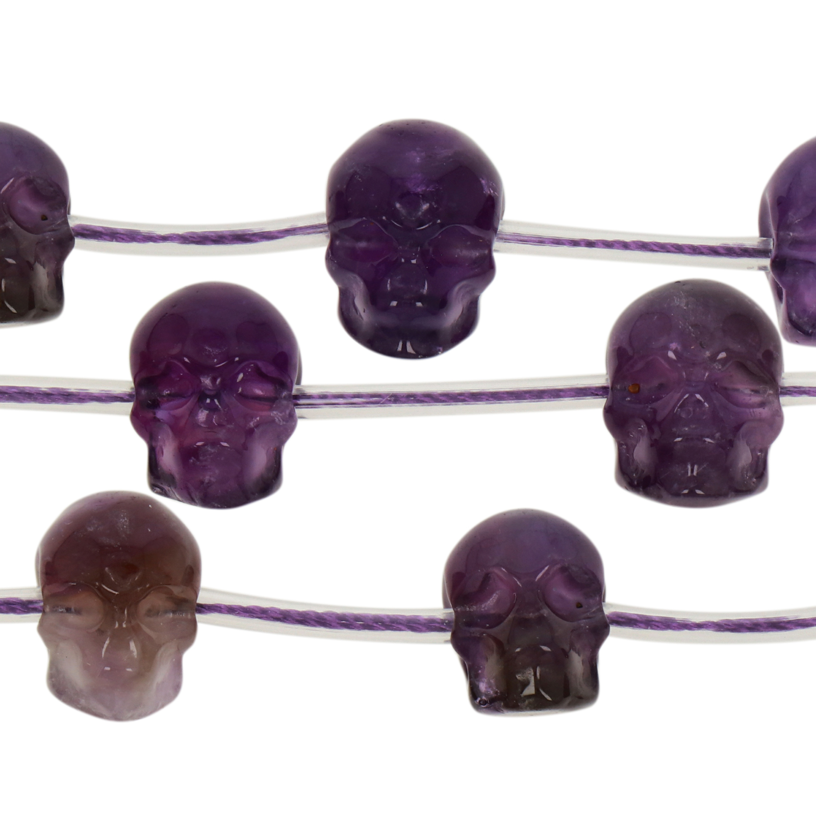 amethyst skull gemstone bead 10-13mm | 1pcs