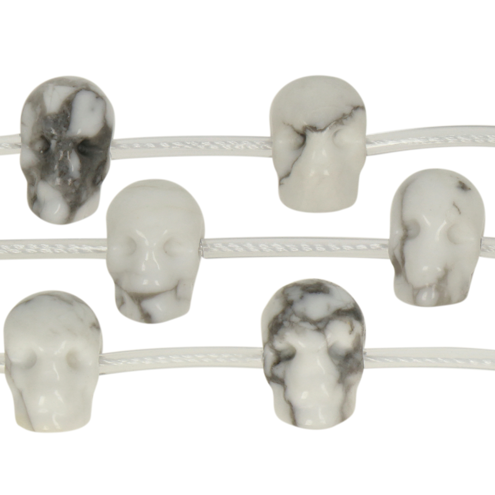 white aulite skull gemstone bead 10-13mm | 1pcs