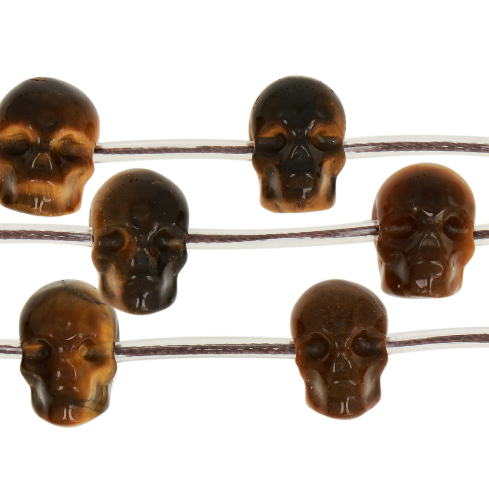 tiger's eye skull gemstone bead 10-13mm | 1pcs