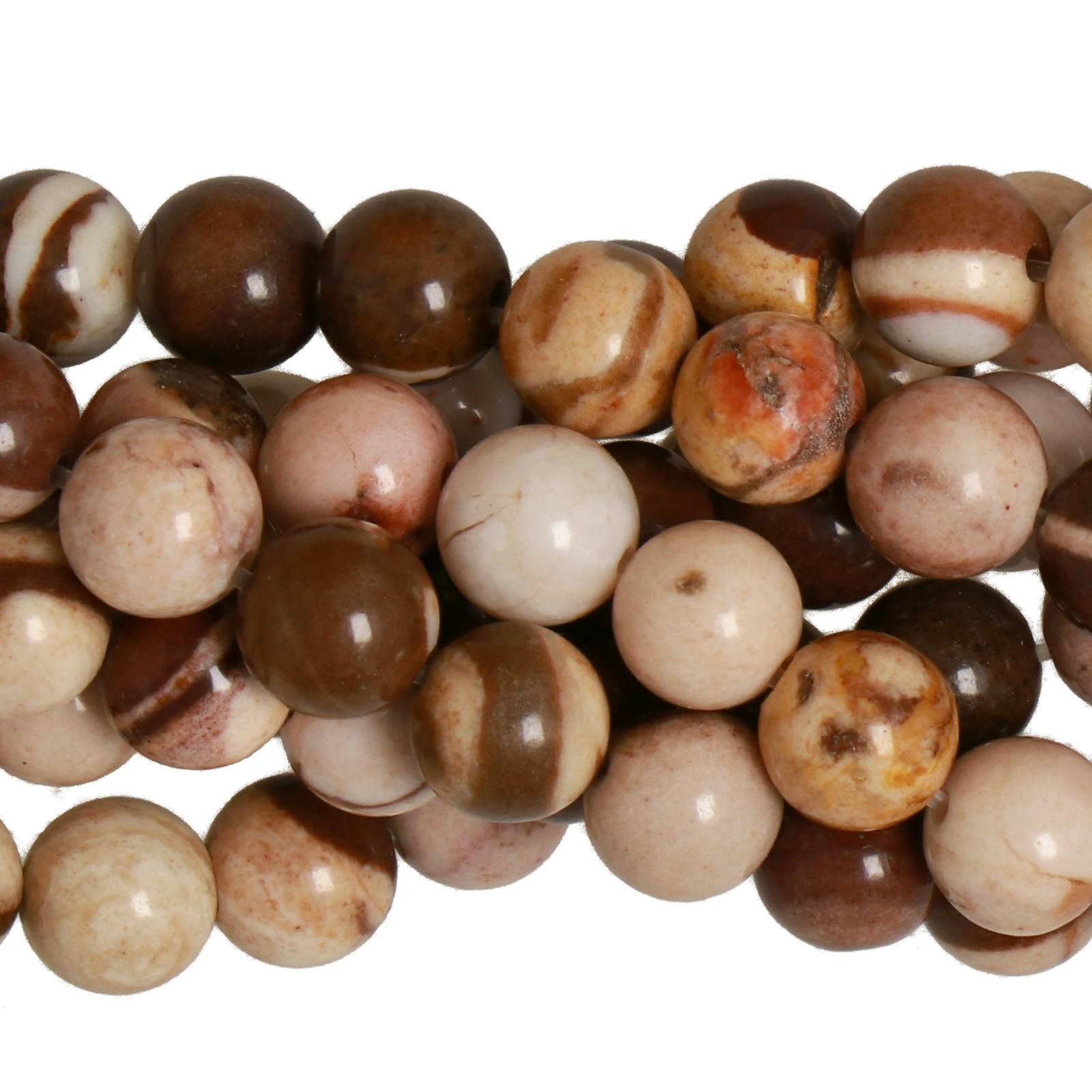 brown zebra jasper smooth round 6-7mm | 20pc