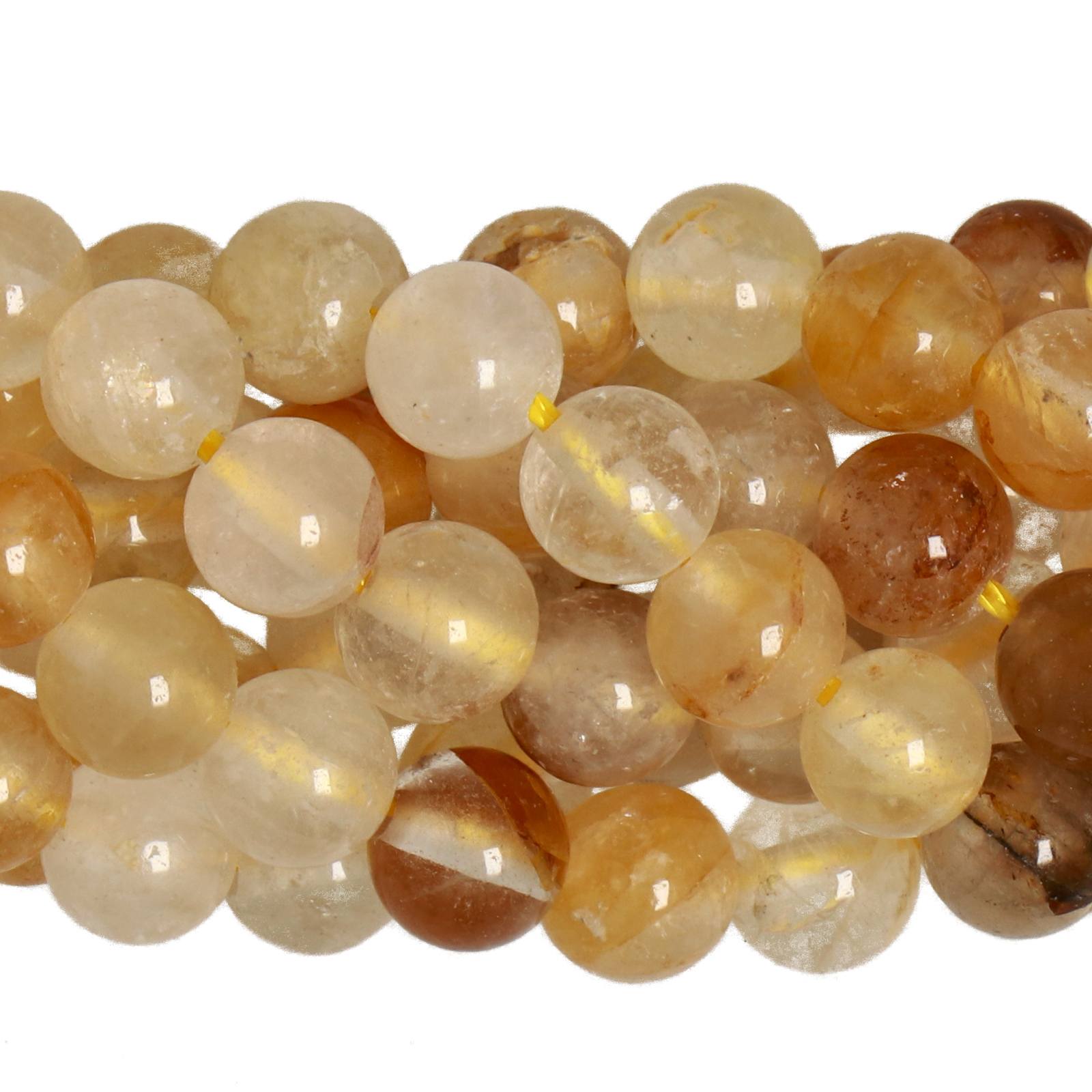 yellow quartz smooth round 6mm | 15pc