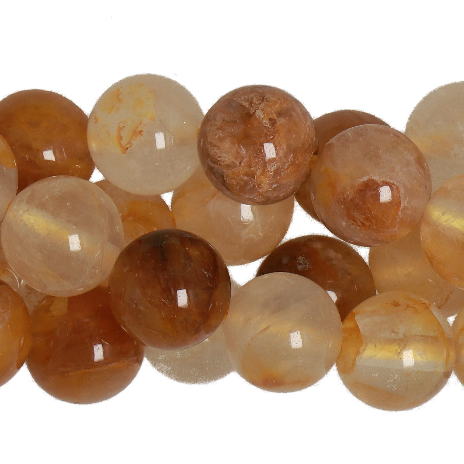 yellow quartz smooth round 8mm | 12pc
