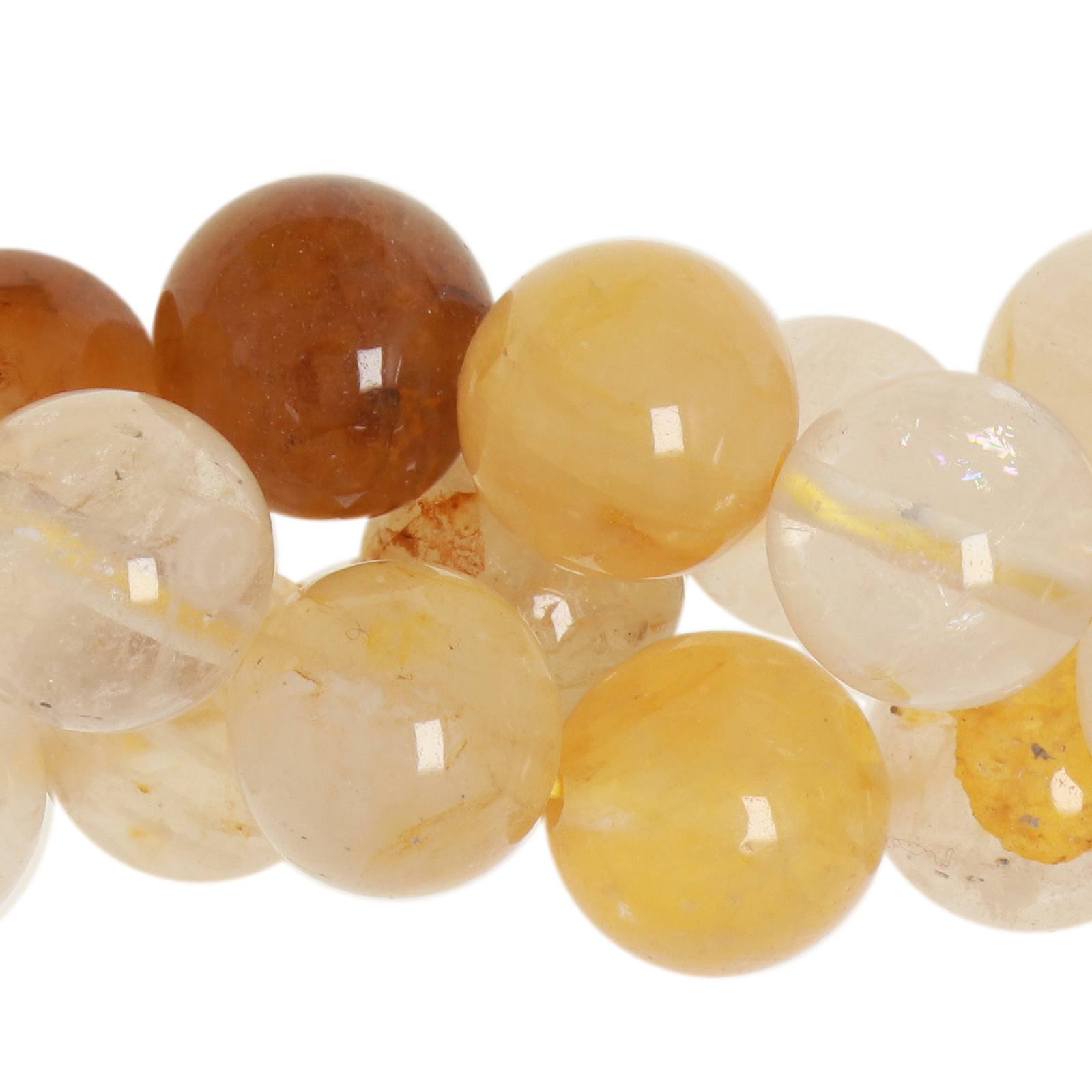 yellow quartz smooth round 10mm | 10pc