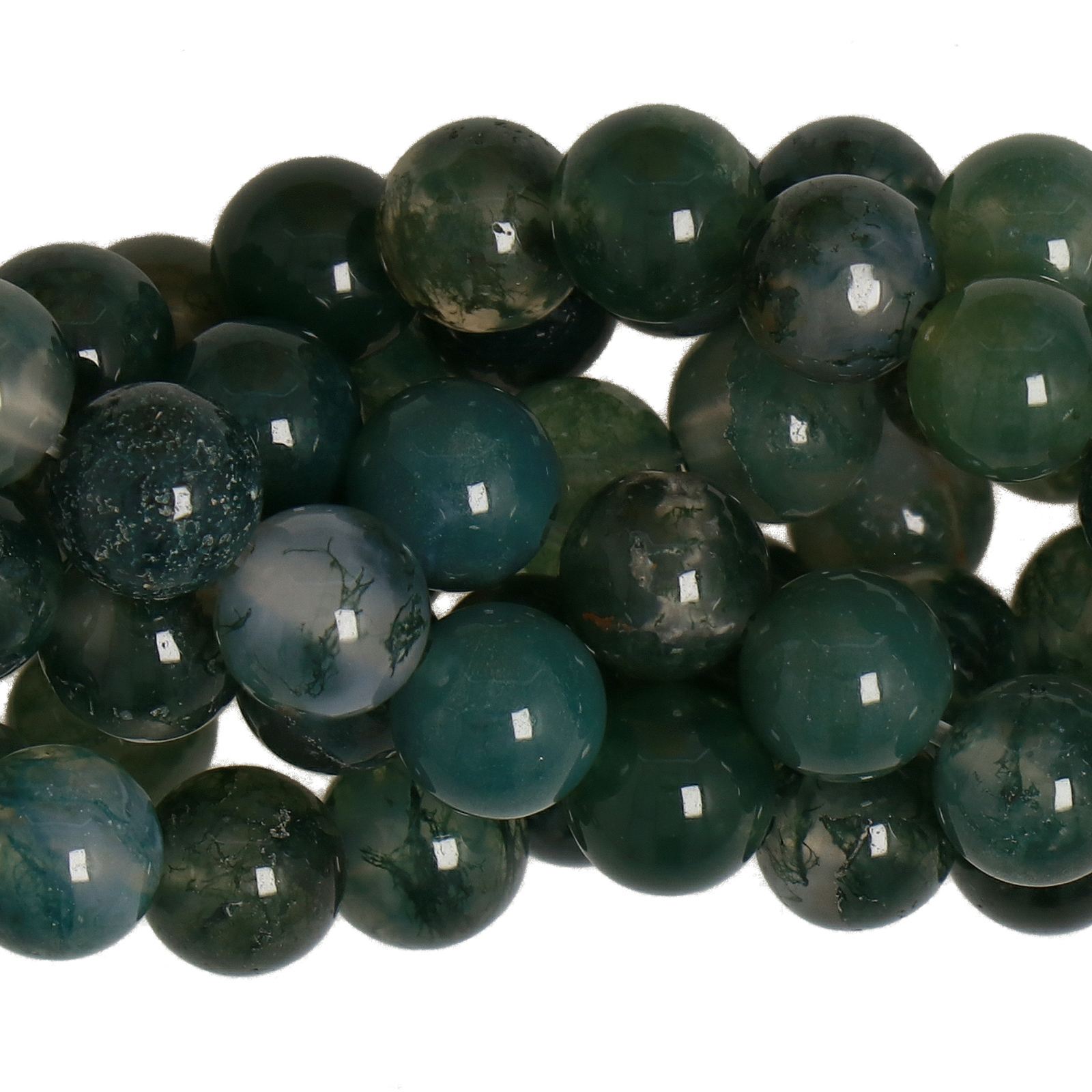 moss agate smooth round 6mm | 20pc