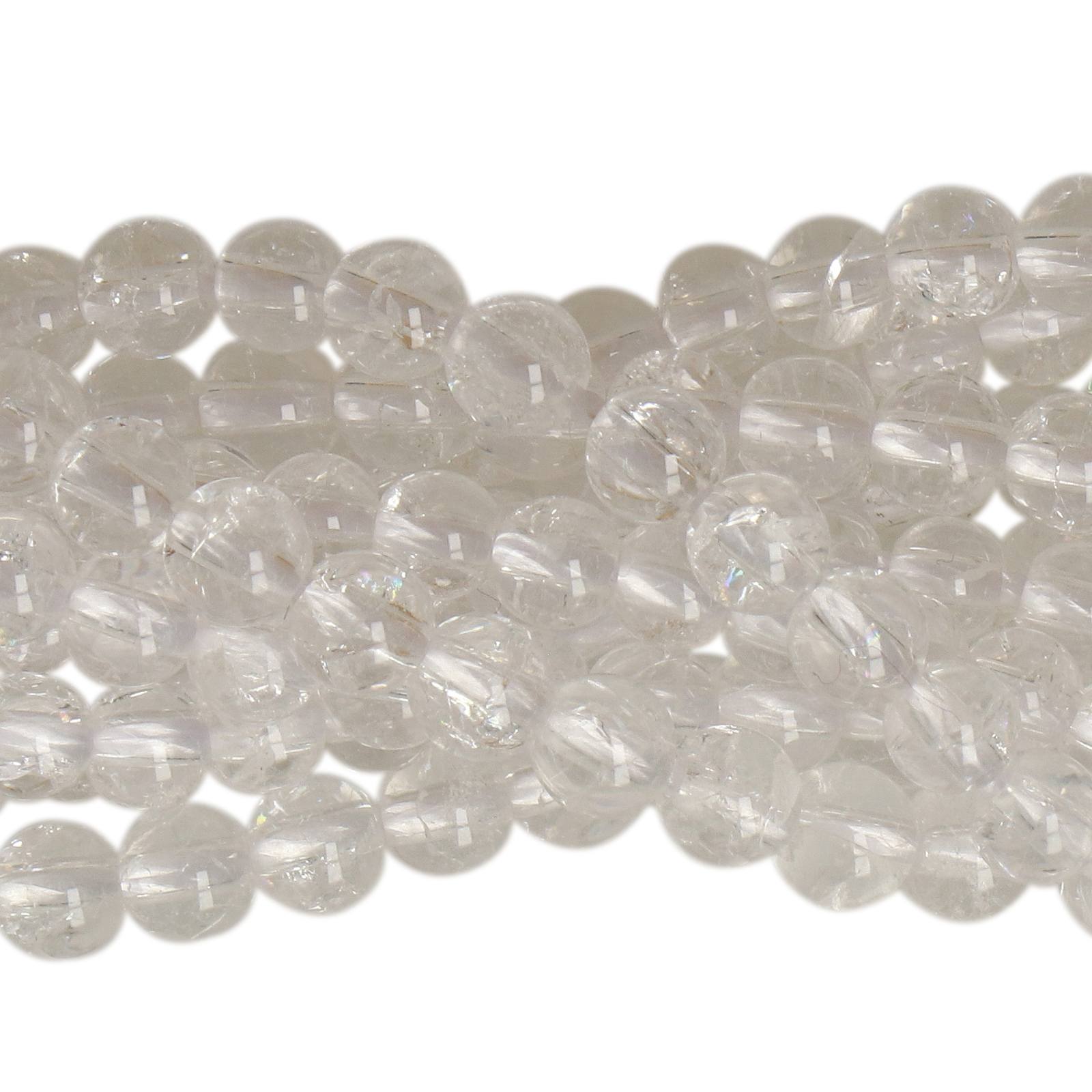 cracked rock crystal smooth round 4mm | 25pc