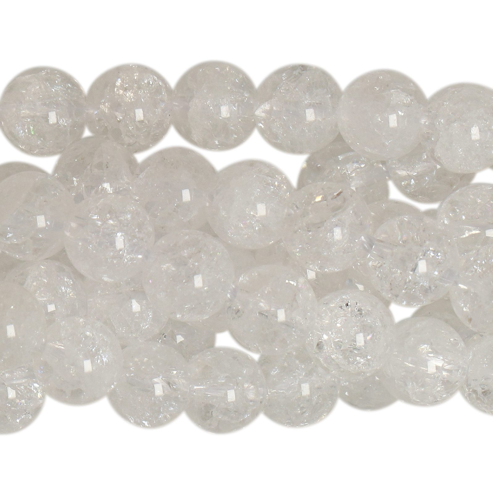 cracked rock crystal smooth round 6mm | 15pc