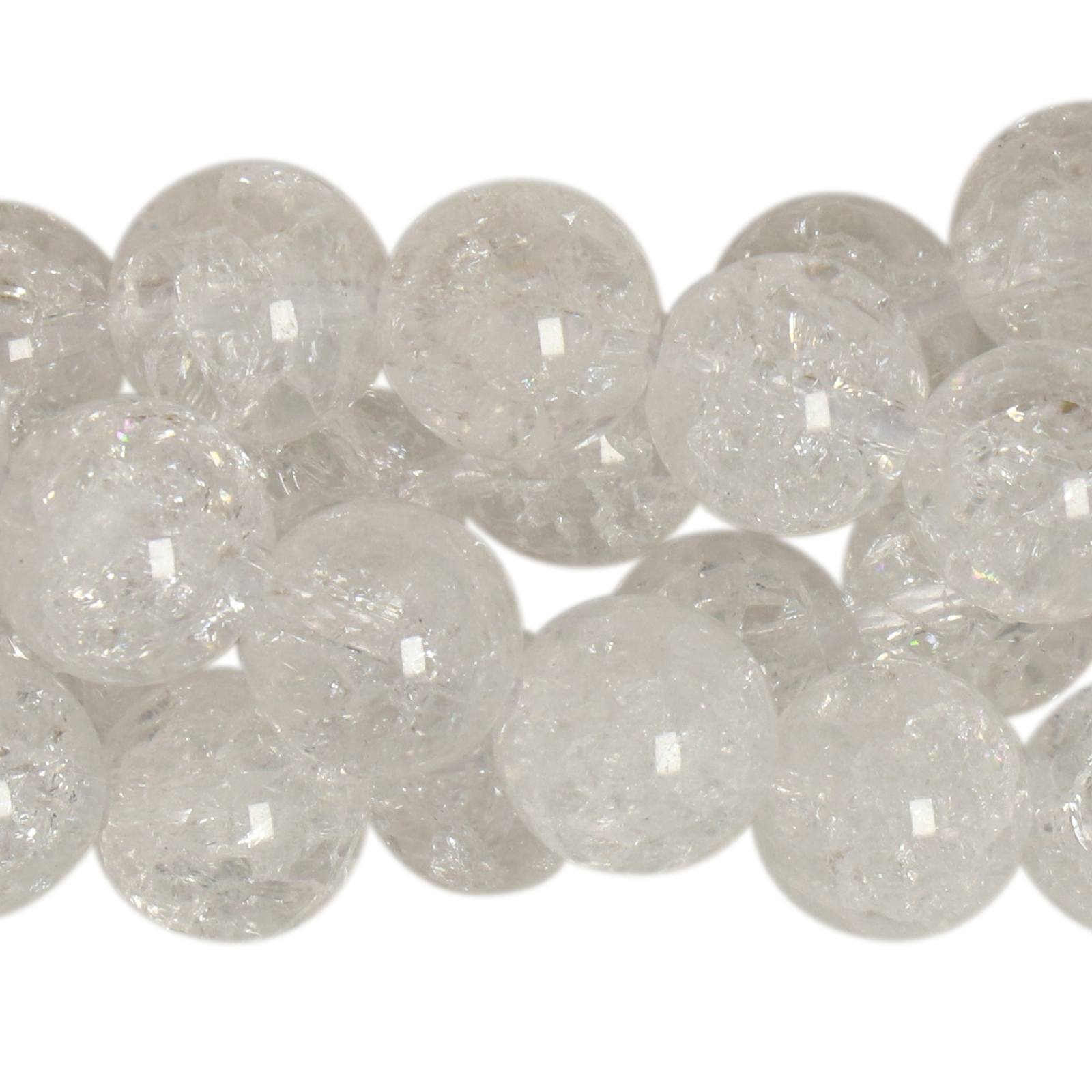 cracked rock crystal smooth round 8mm | 12pc