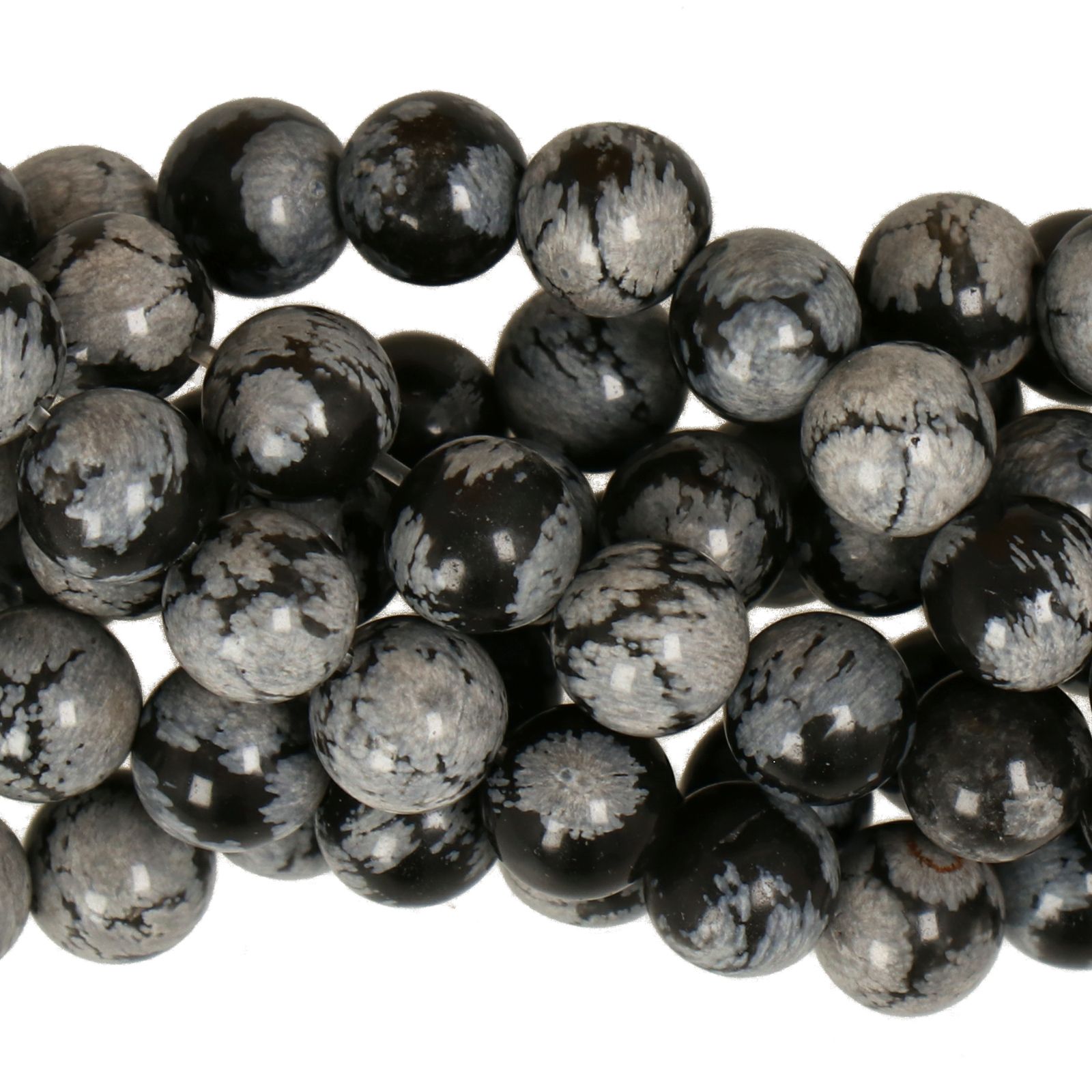 schneeflockenobsidian glatt runde 6mm | 20st