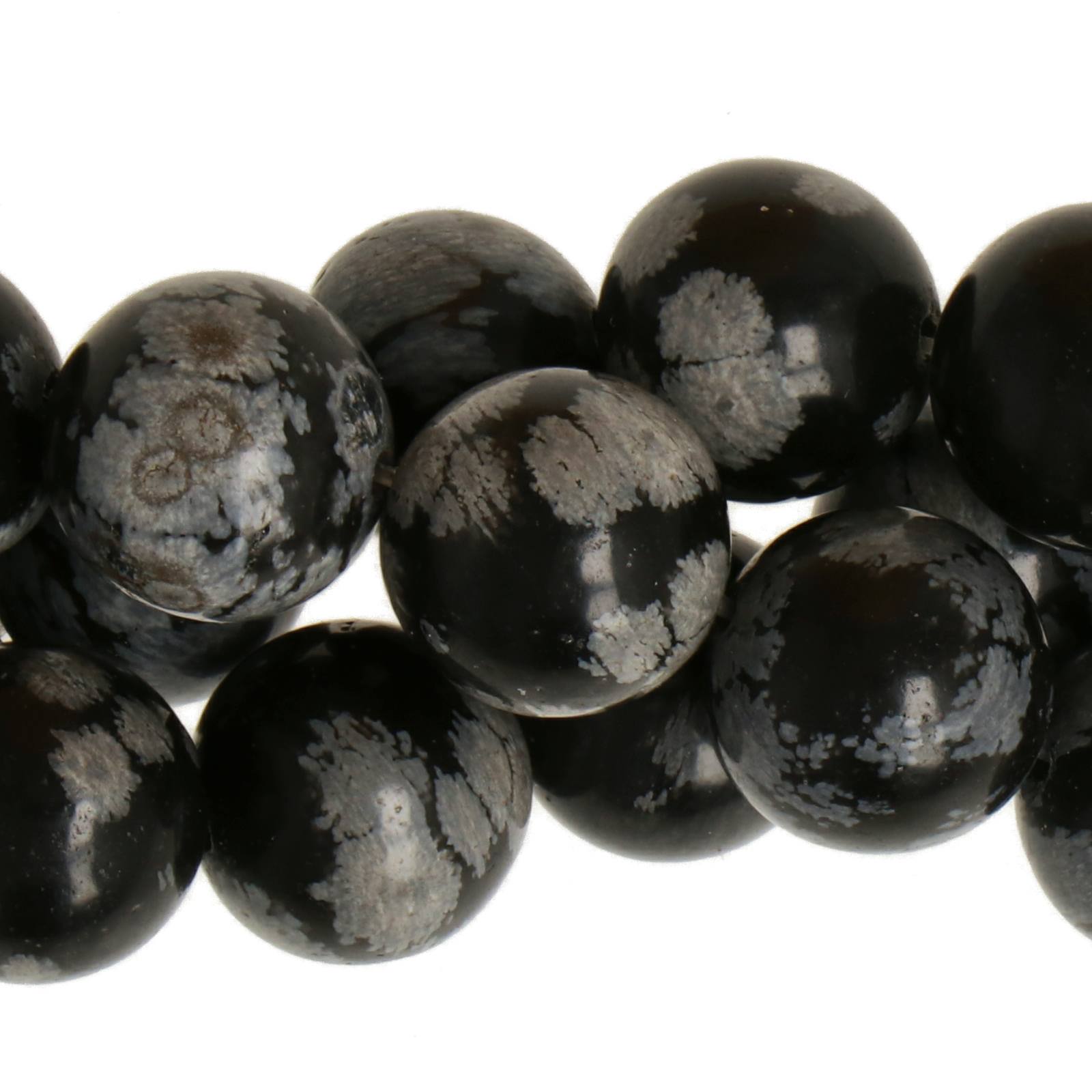snowflake obsidian smooth round 10mm | 10pc