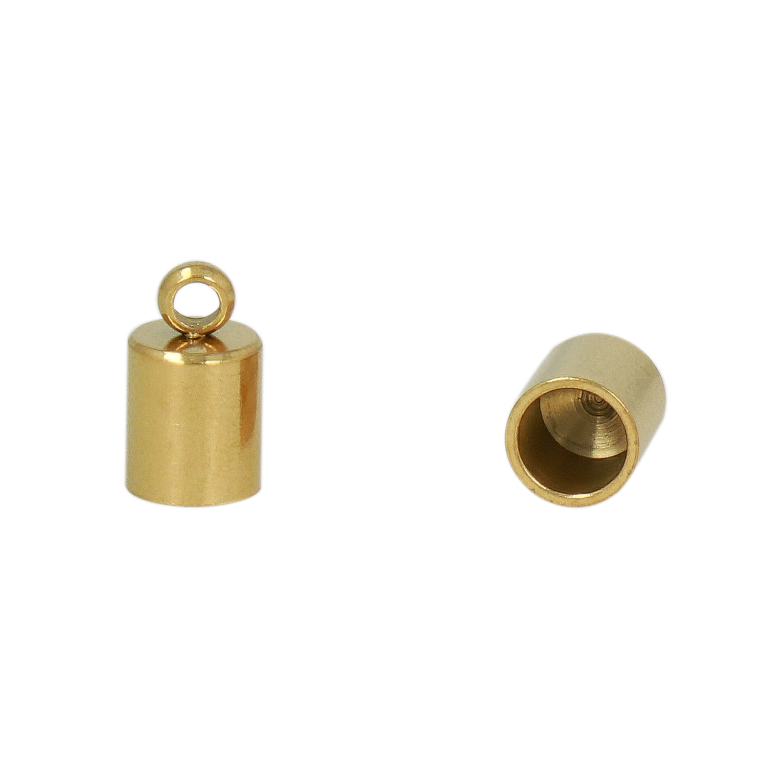 gold plated stainless steel crimp end 9x5mm (width 4mm) | 10pc