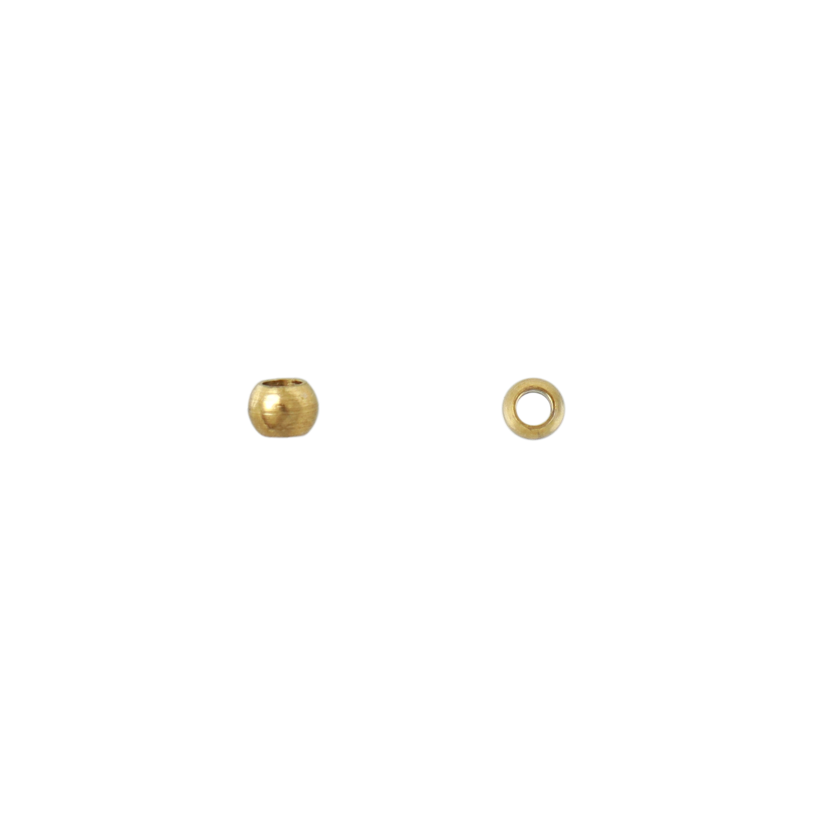 trennperle kugel glatt edelstahl vergoldet 2mm - loch 1mm | 25st