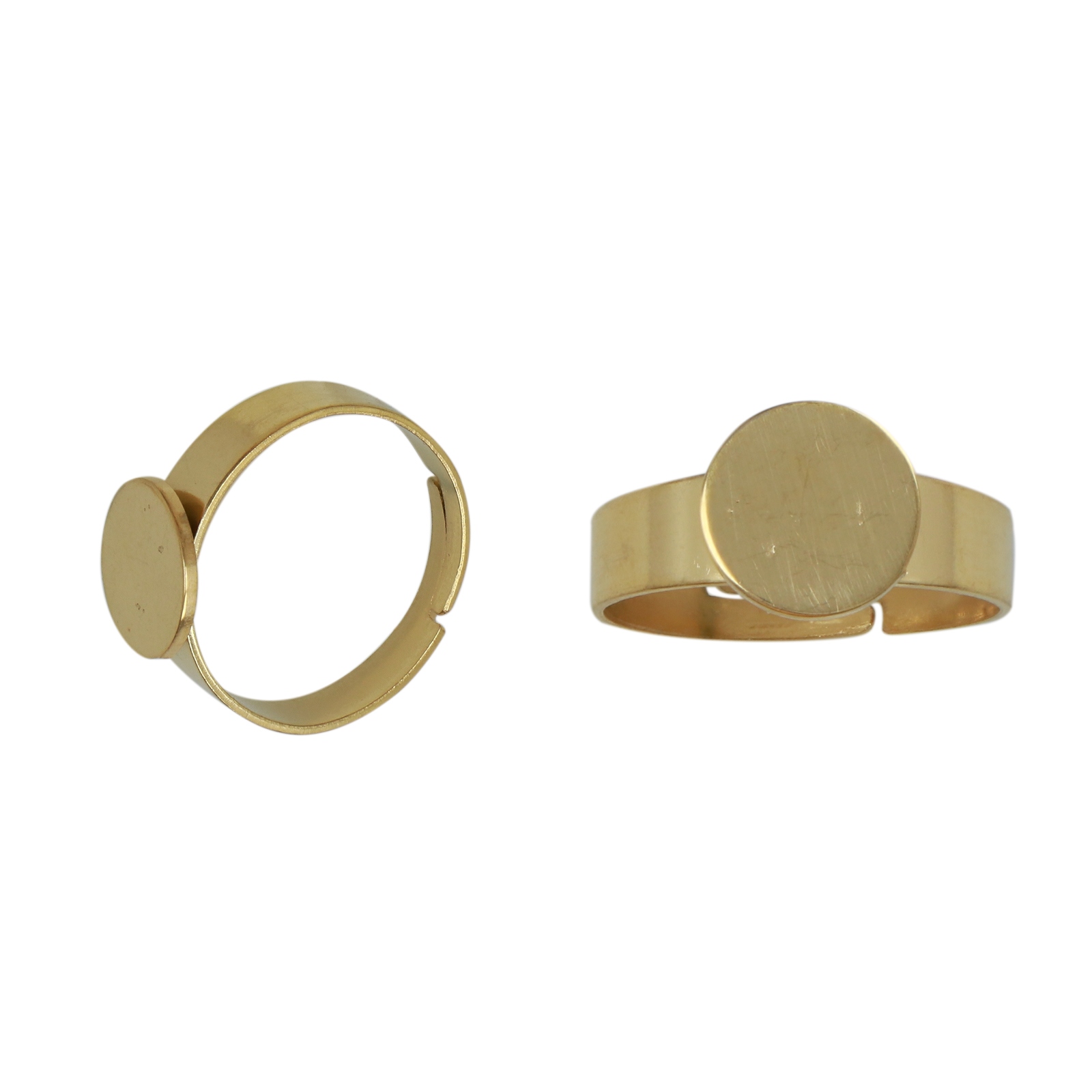 adjustable gold plated steinless steel base ring with flat base 10mm | 4pc