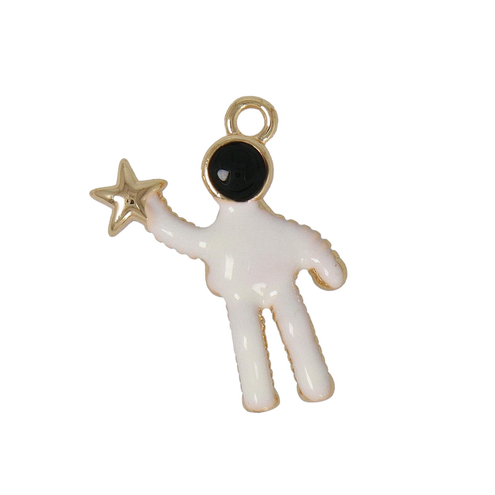 anhänger astronaut vergoldet emailliert 21x17mm | 2st