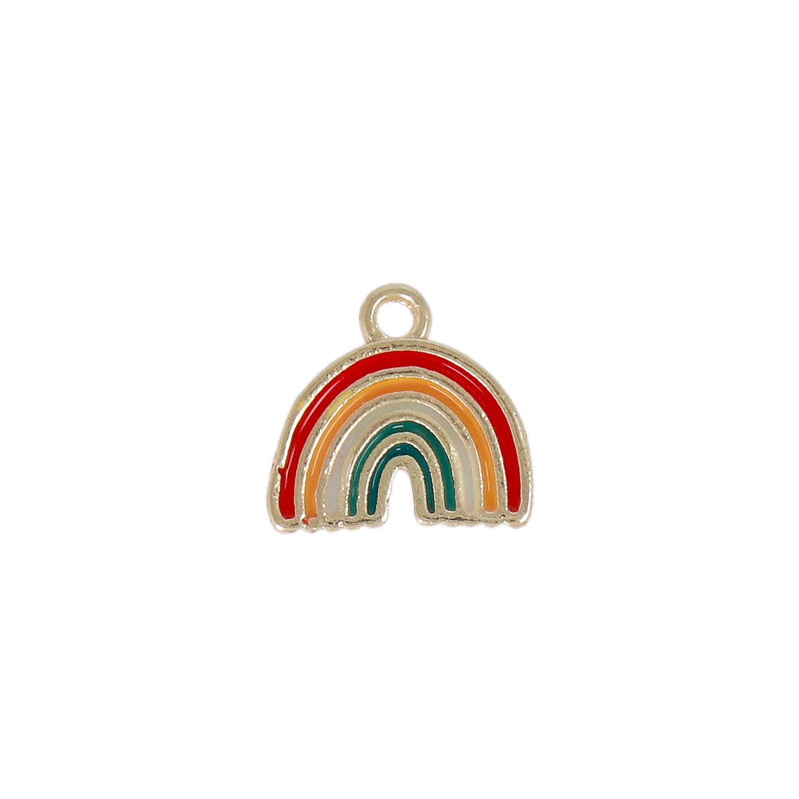 gold plated enameled rainbow charm 10x9mm | 2pc