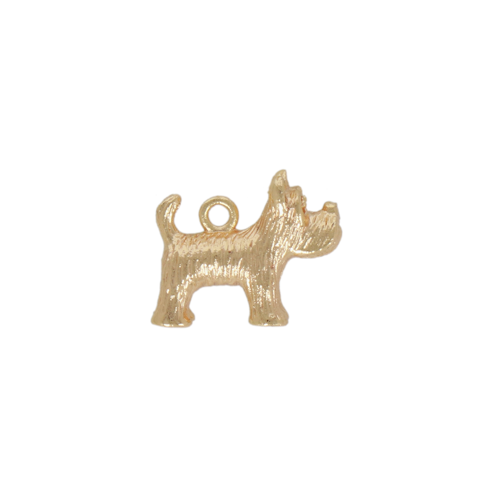 gold plated dog charm 14x11mm | 2pc