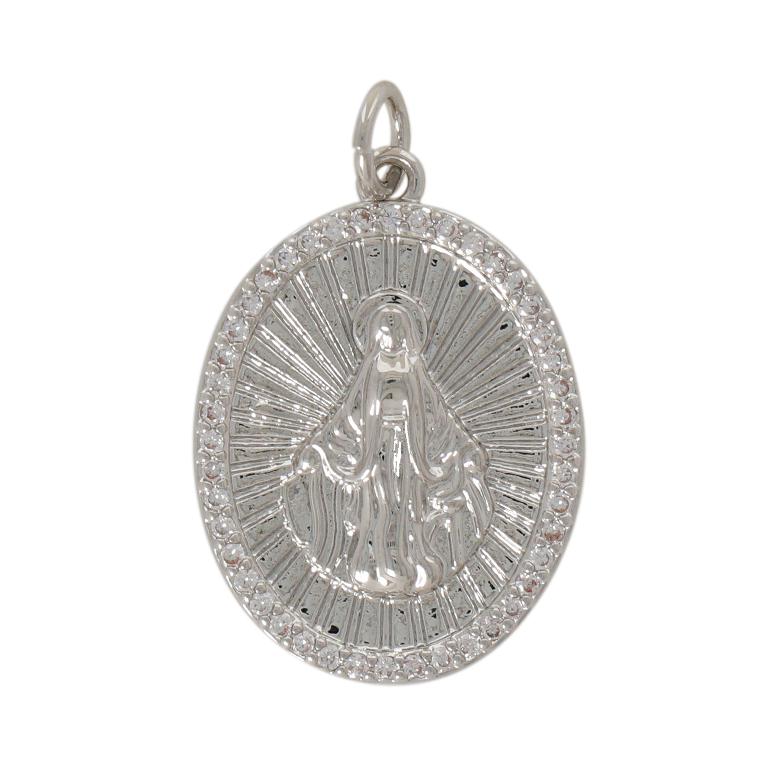 silver plated plated virgin pendant 22x16mm | 1pc