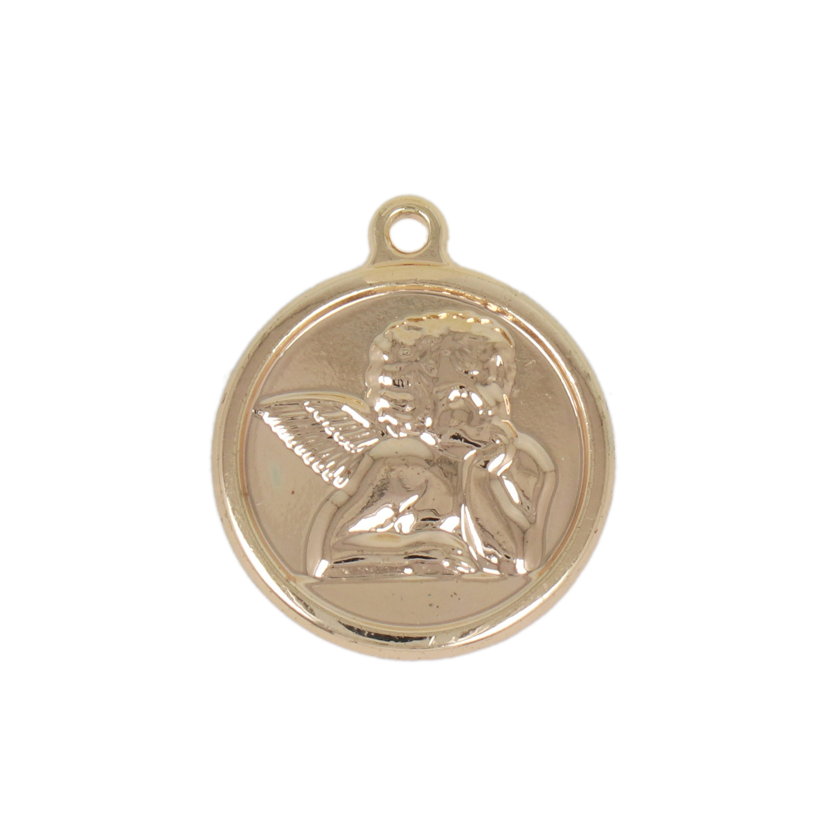 gold plated cupid pendant 18mm | 2pc