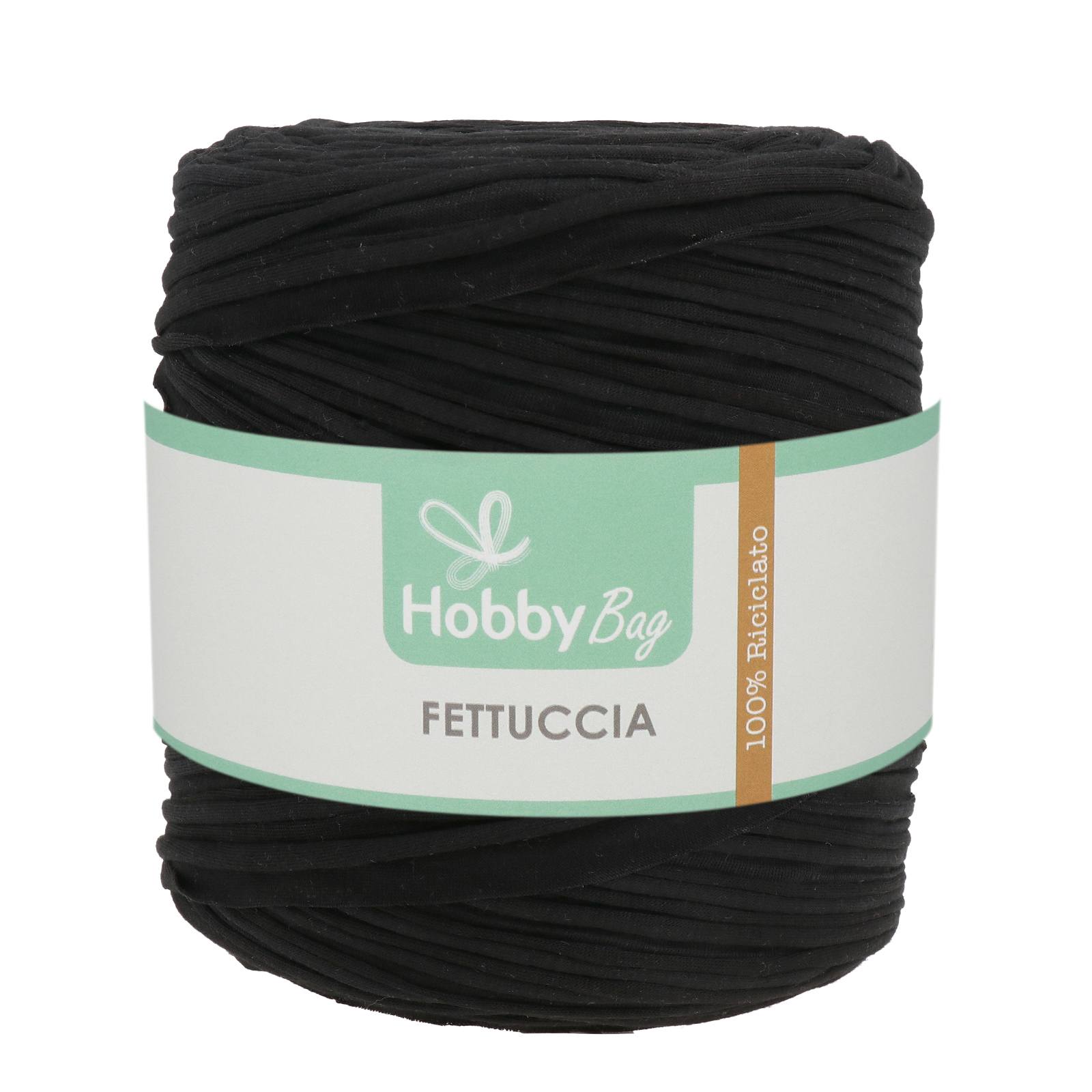 hobbybag t-shirt yarn fettuccia regular - black - 700-900gr aprox (110-130mt) | 1pc