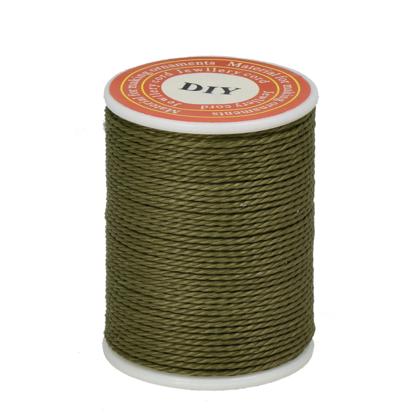 waxed polyester cord - olive 1mm - 11mt spool | 1pc
