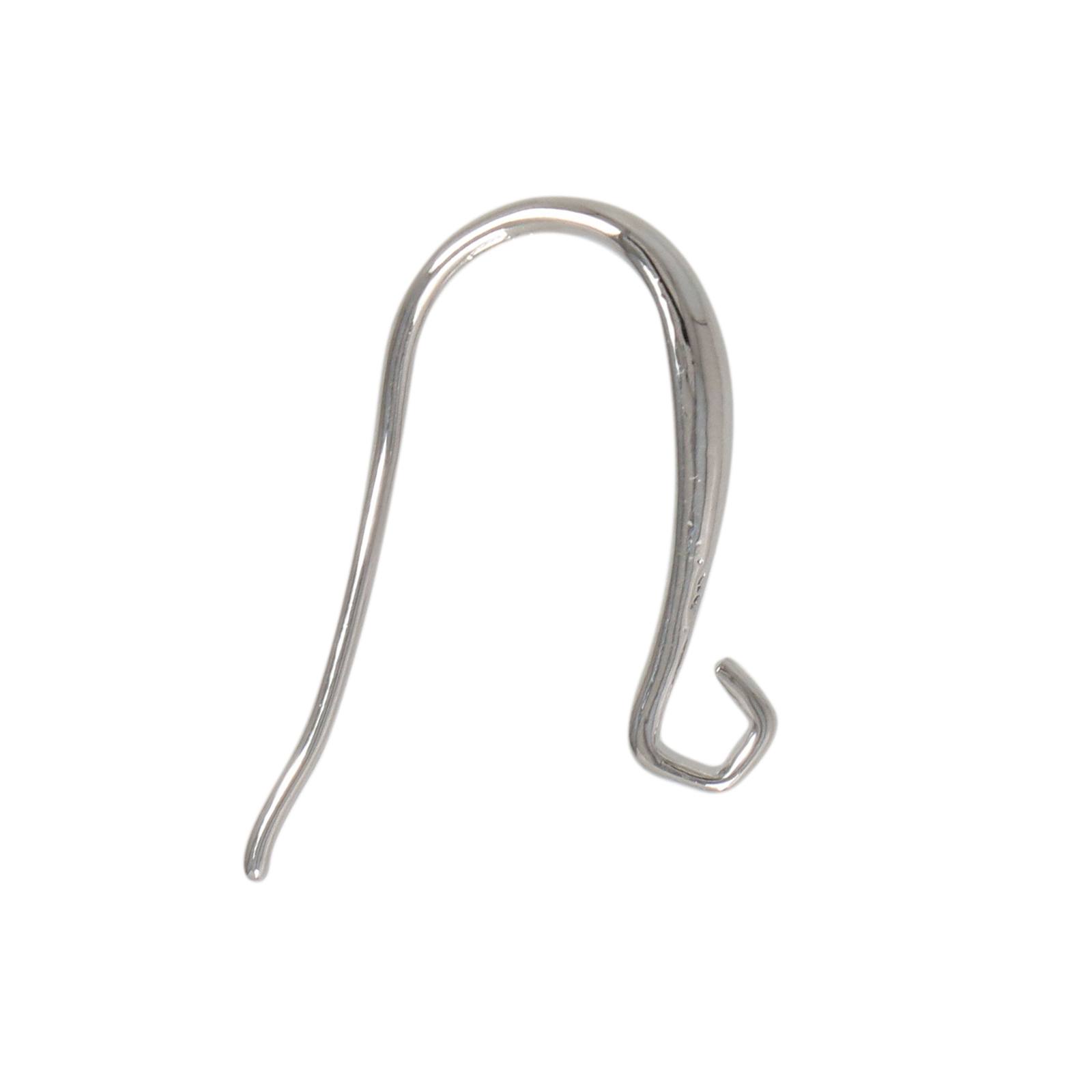 silver plated flat french earwire 19mm | 4pc