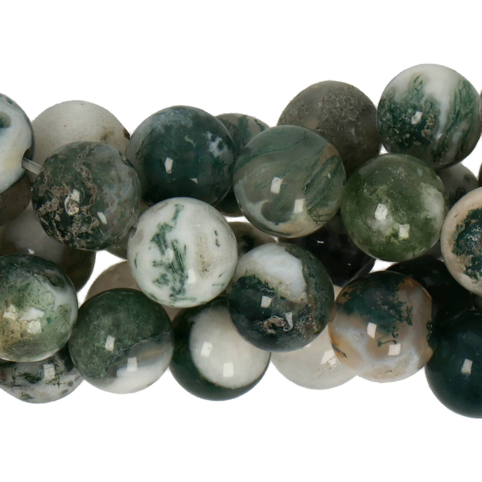 tree agate smooth round 8mm | 15/16-inch strand