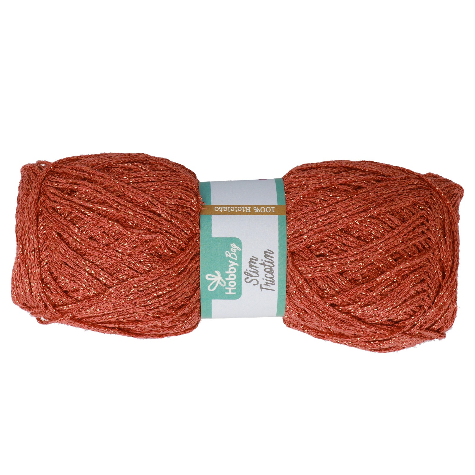 hobbybag slim tricotin - brick red lurex (25) - 100gr (300mt) | 1pc