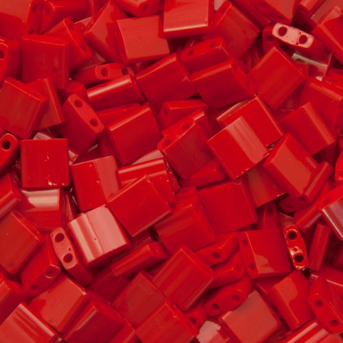 miyuki tila beads - opaque red 5mm | 5gr