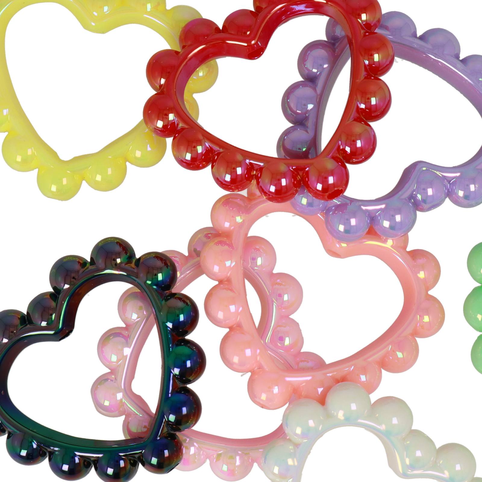 bead bags mix color - heart - 34mm | 8pc