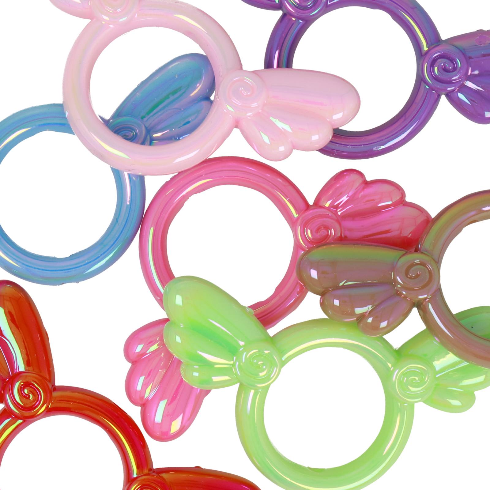 bead bags mix color - heart with wings - 20mm | 8pc
