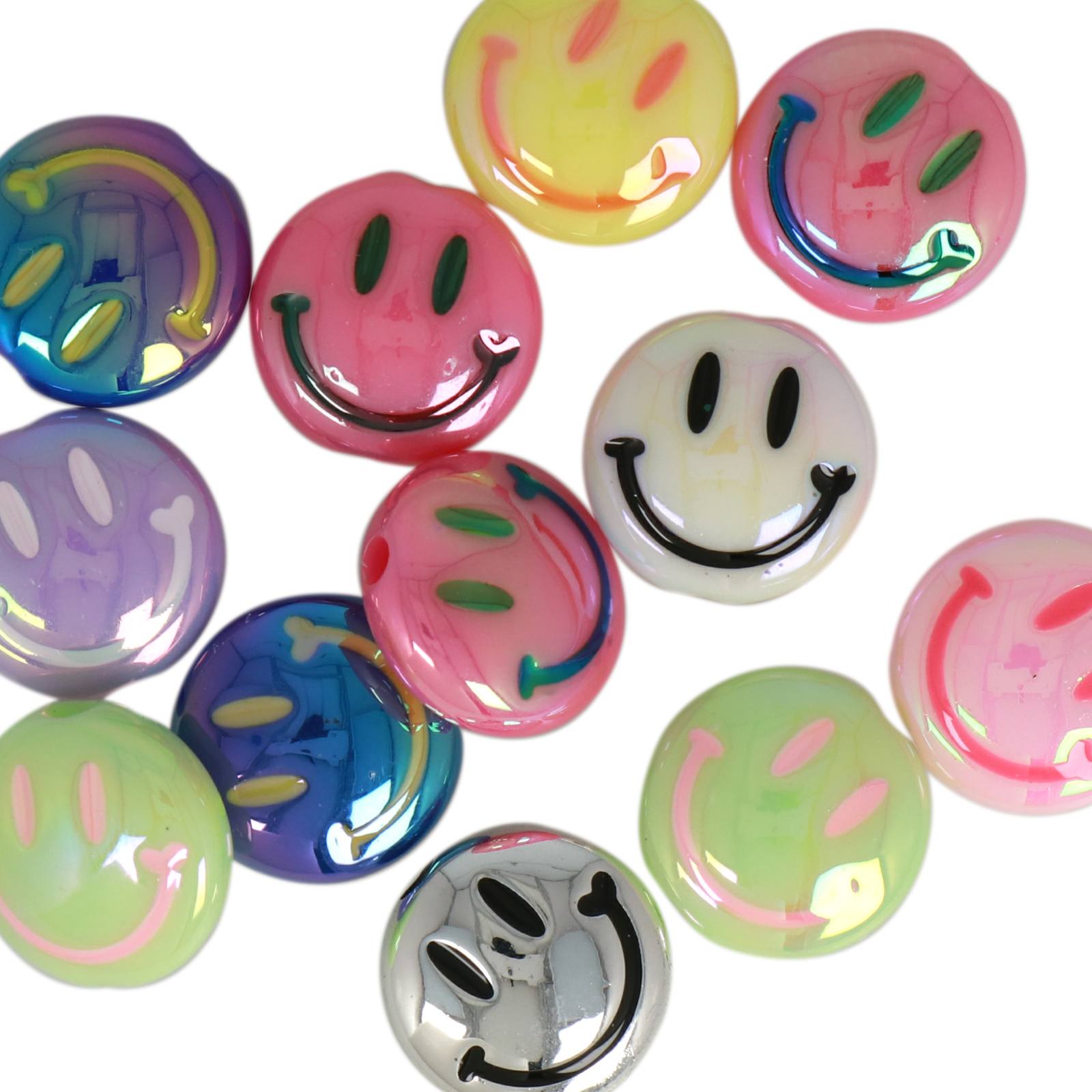 bead bags mix color - smile - 10mm | 15pc