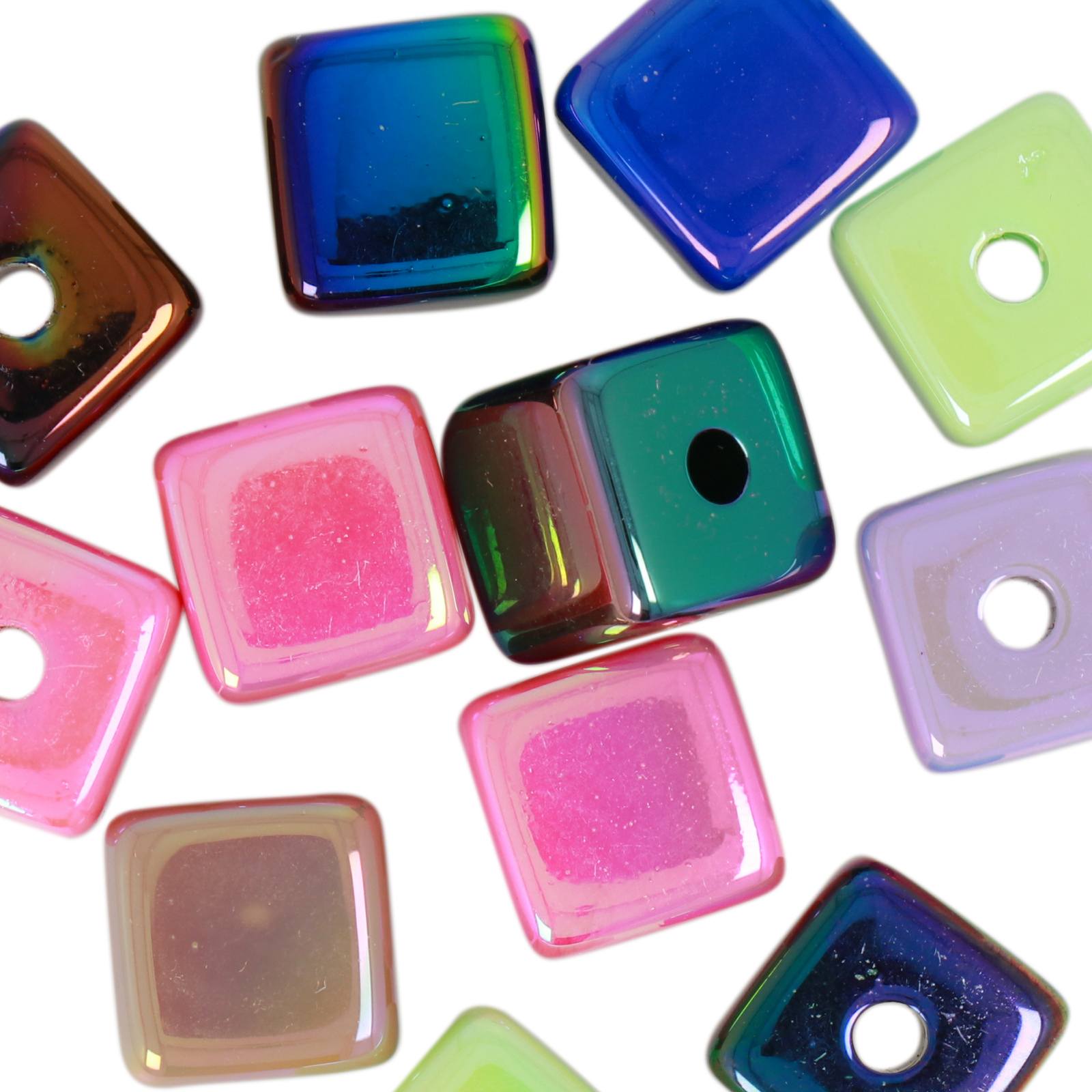 bead bags mix color - cube - 10mm | 12pc