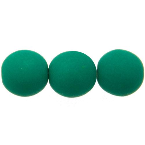 czech glass pearl beads - neon emerald round 8mm | 30pc