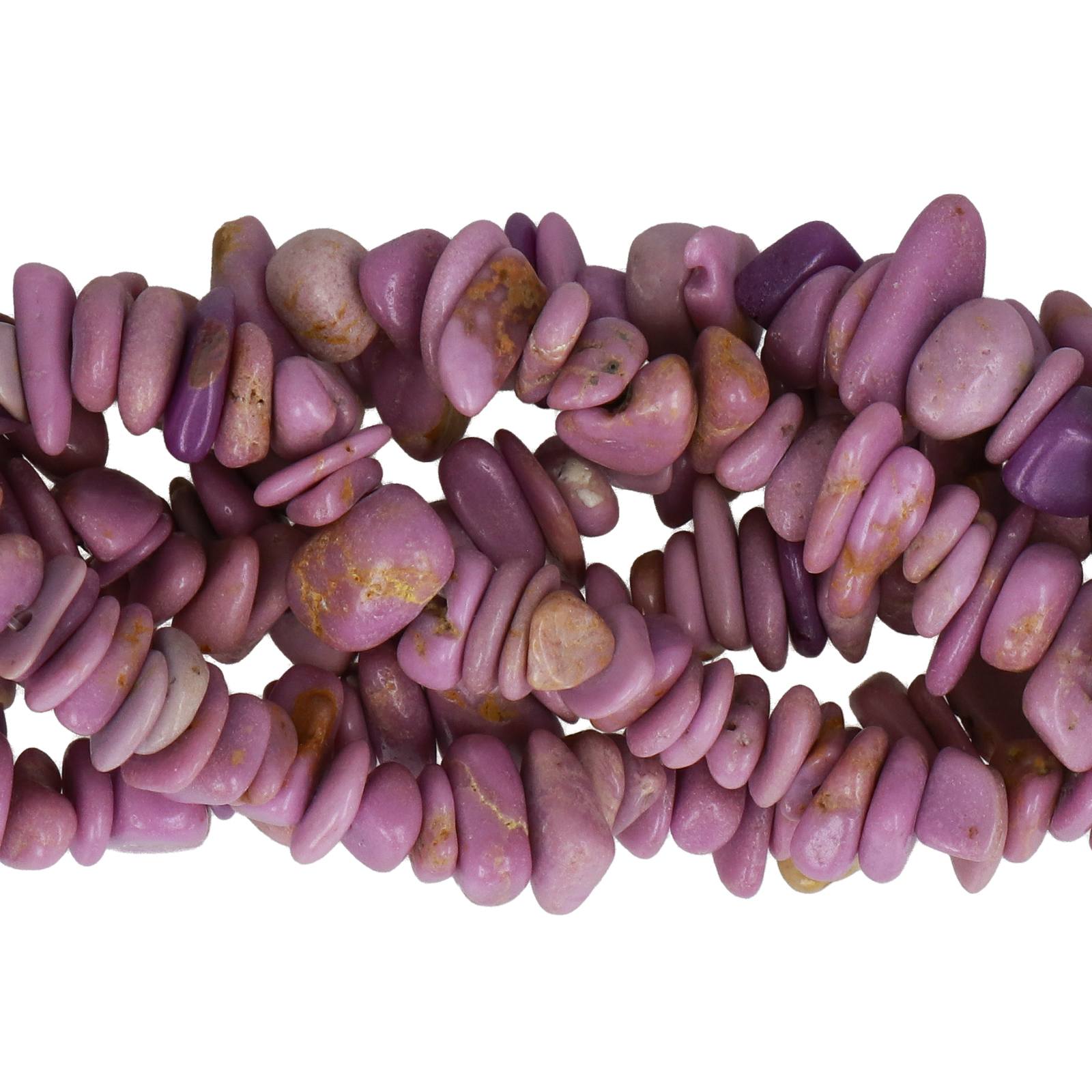 lepidolite chips 5-10mm | 32-inch strand approx.