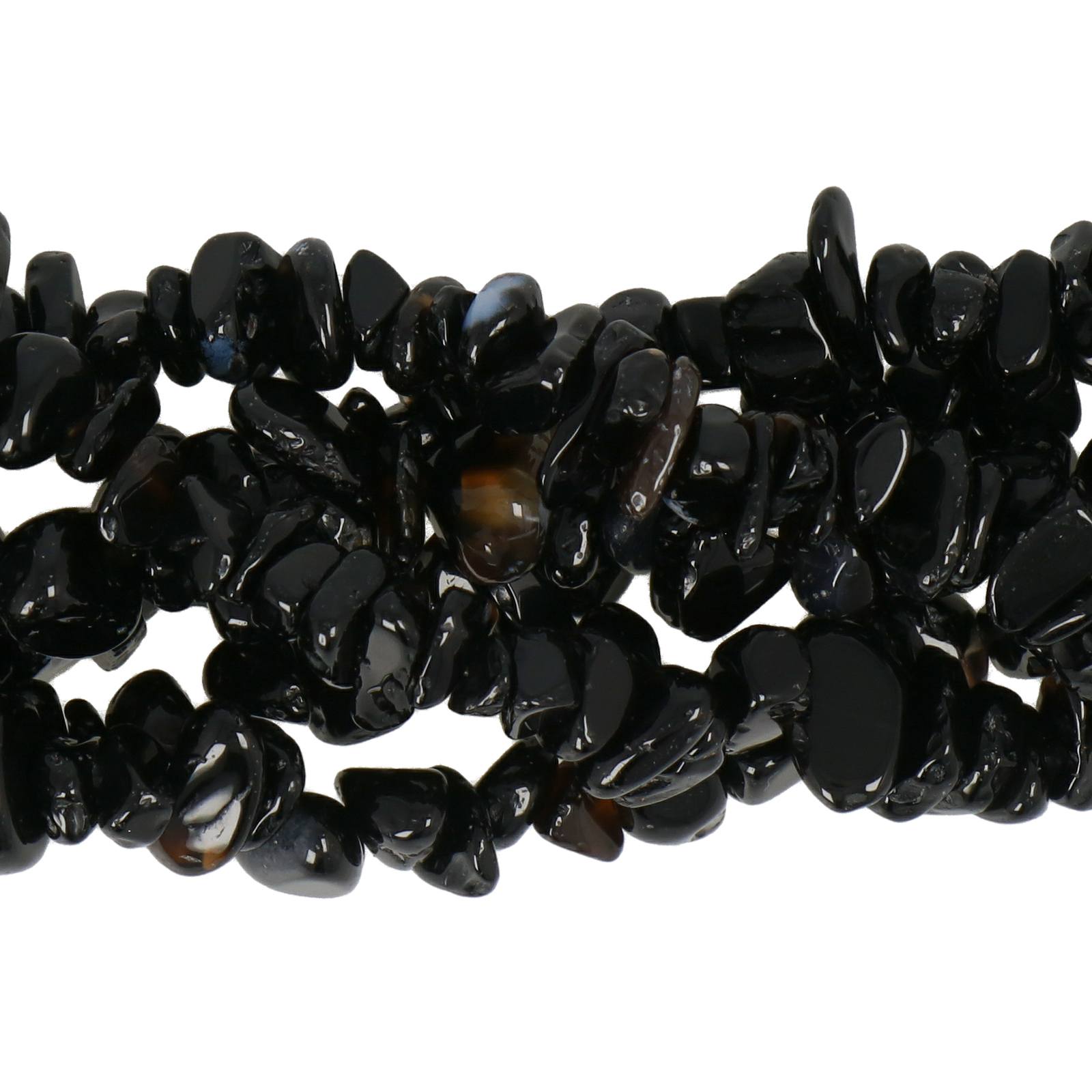 black onyx chips 5-10mm | 32-inch strand approx.