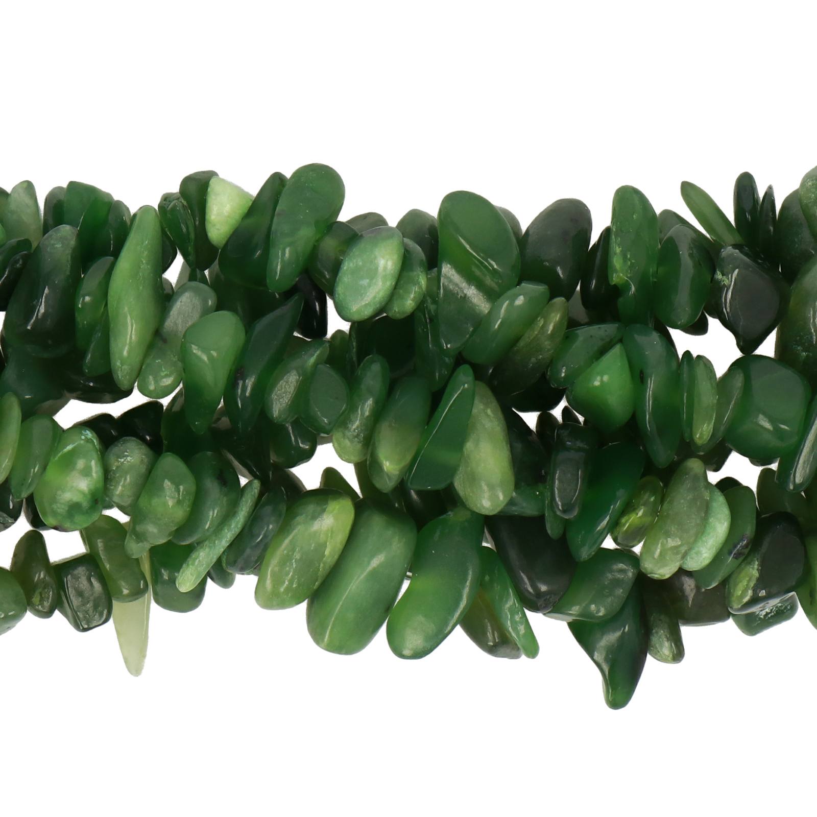canada jade chips 5-10mm | 32-inch strand approx.