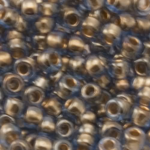 rocaille toho seed beads 6/0 - gold lined light montana blue (992) | 10gr