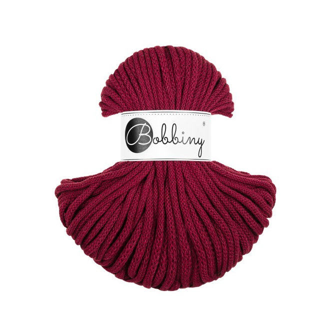 bobbiny premium braided cord - wine red 5mm - 50mt | 1st