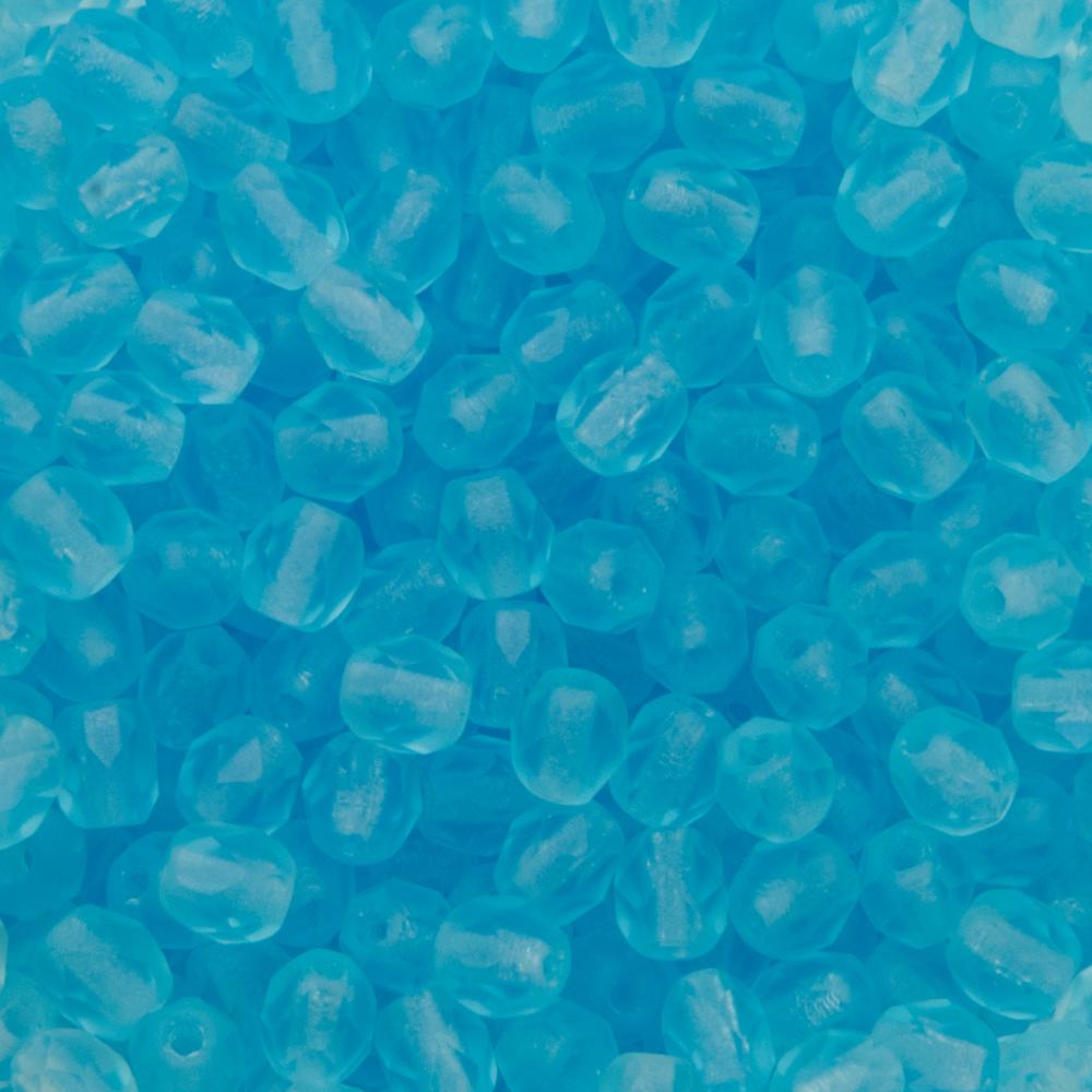 böhmische glasschliffperlen matte aquamarine 4mm | 50st