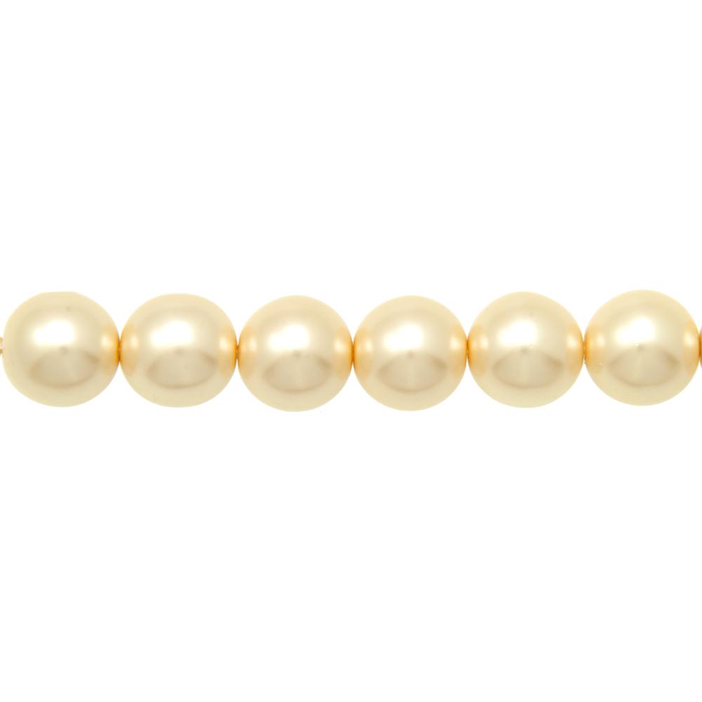 czech glass pearl beads - cream round 6mm | 75pc