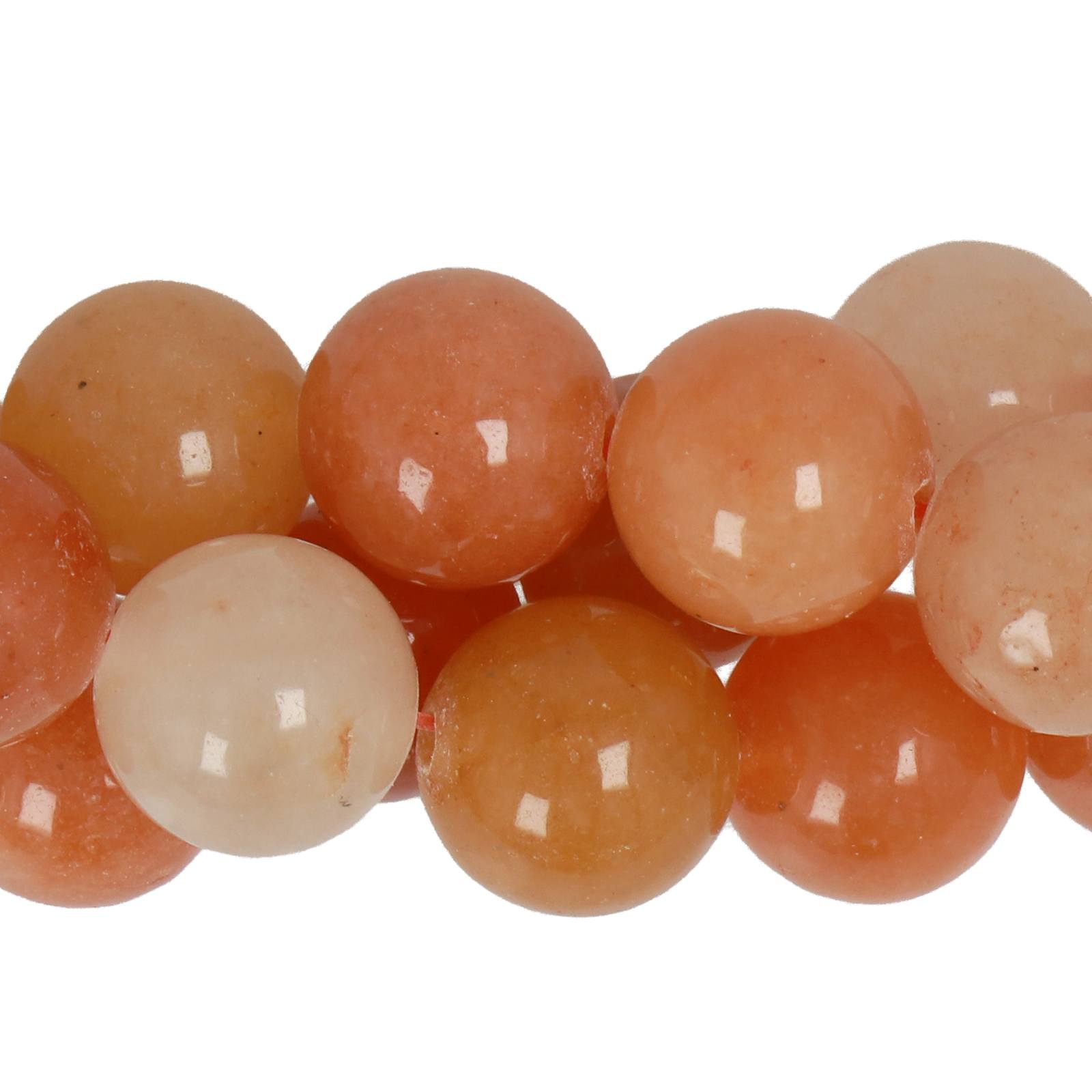peach avventurine multicolor smooth round 10mm | 12pc