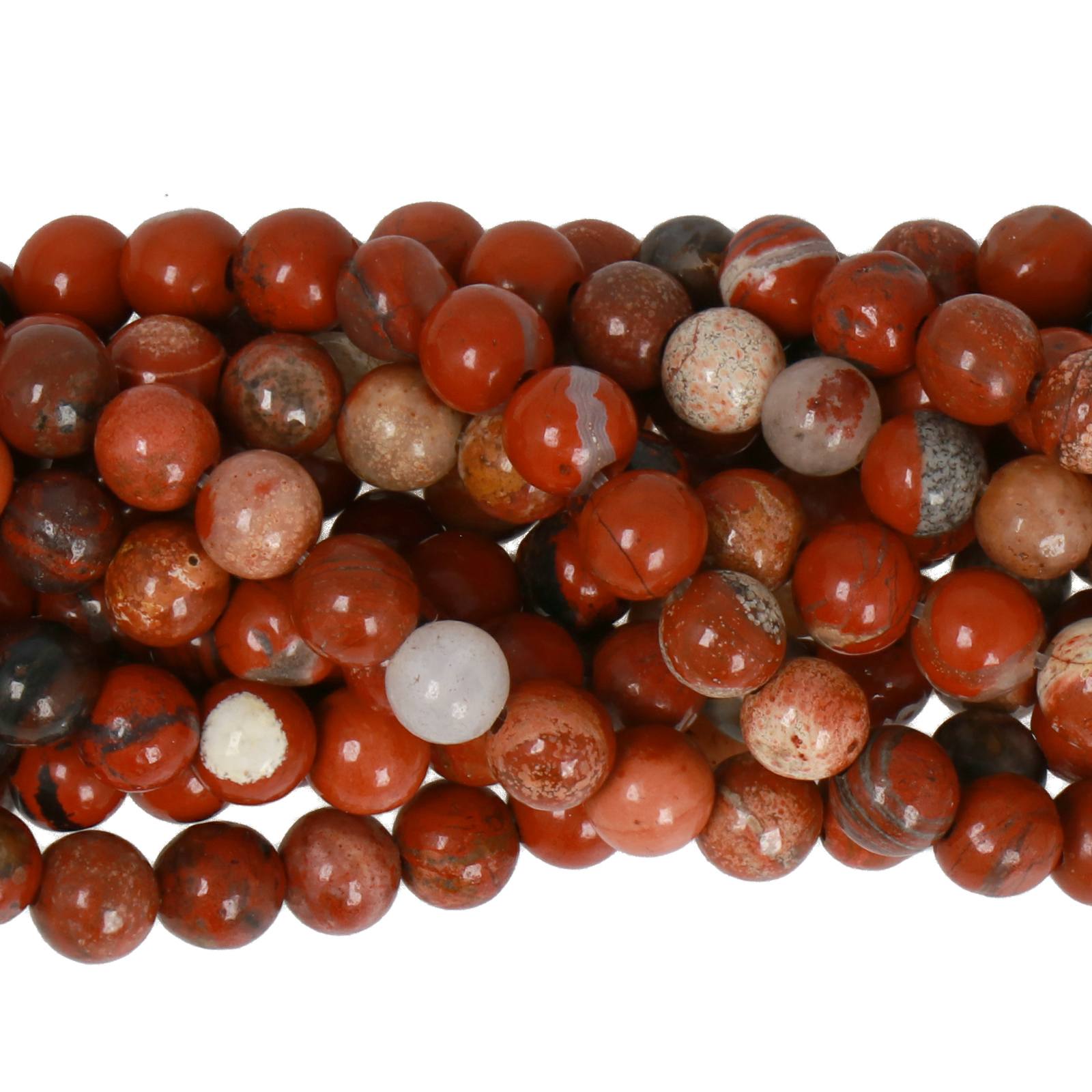 brecciated jasper smooth round 4mm | 15/16-inch strand