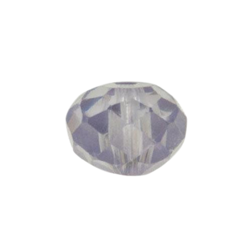 violet cubic zirconia faceted roundelle 8x6mm | 2pc