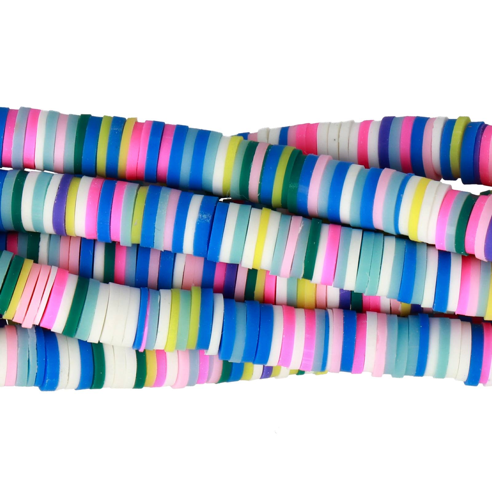 polymer clay heishi beads multicolor kindergarten 6x1mm | 16-inch strand