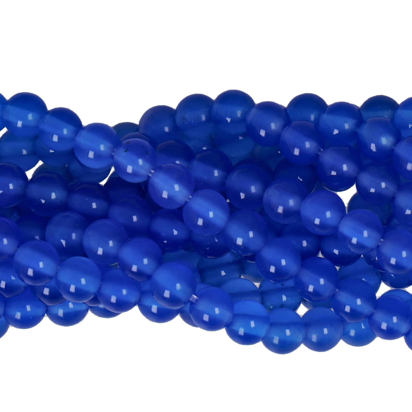 blue onyx smoooth round 4mm | 25pc