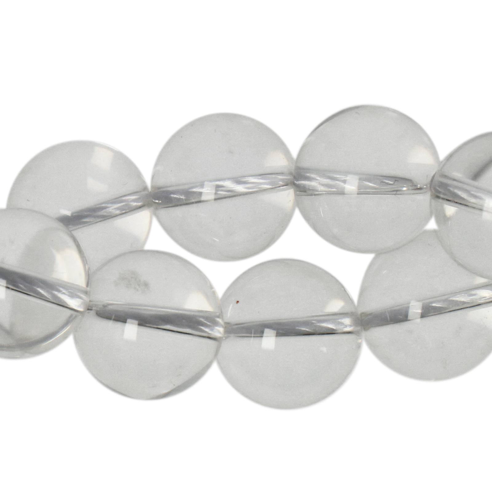 rock crystal smoooth round 12mm | 15/16-inch strand