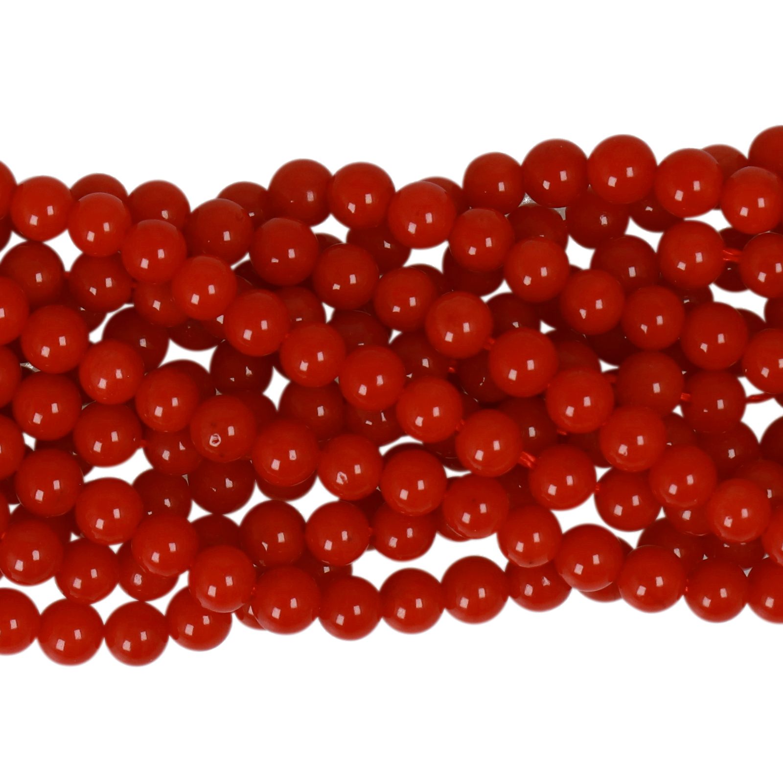 sardinia red bamboo coral aa smooth round 3-3,5mm | 15/16-inch strand approx.